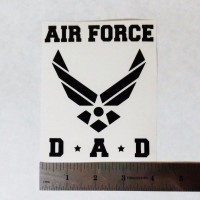 AIR FORCE DAD Vinyl DECAL STICKER BLK/WHT/RED Military Parent Window Logo USA   253756439072